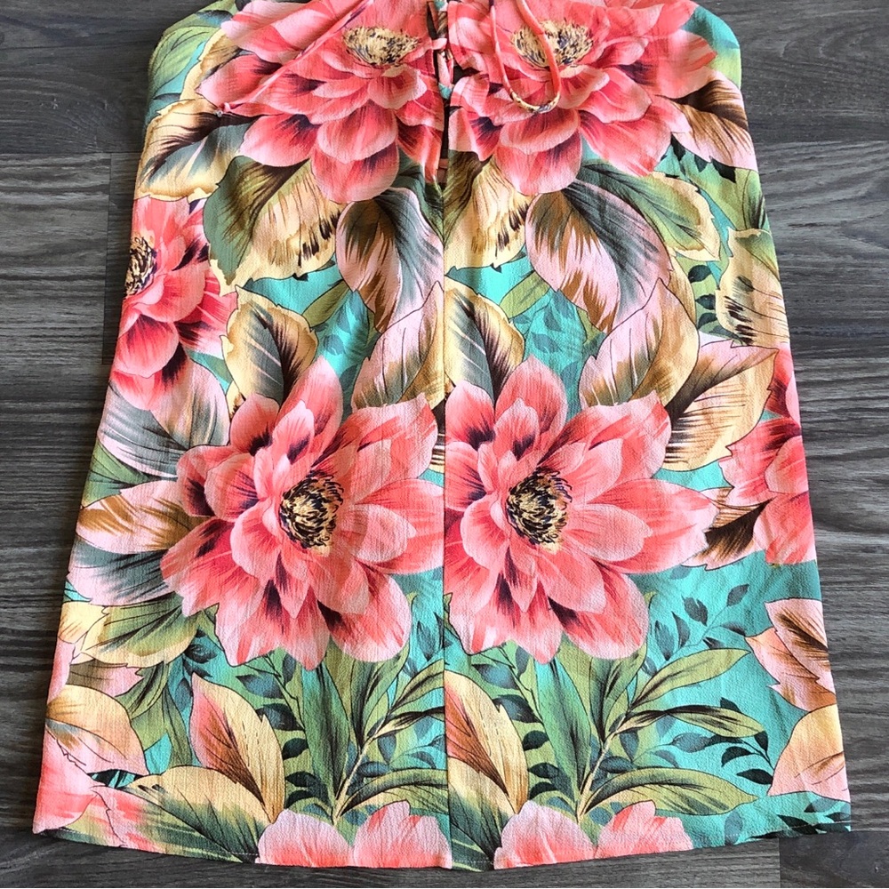 Show Me Your Mumu Lo Lace Up Mini Dress Swim Coverup Beach Tropical Medium - Picture 5 of 13